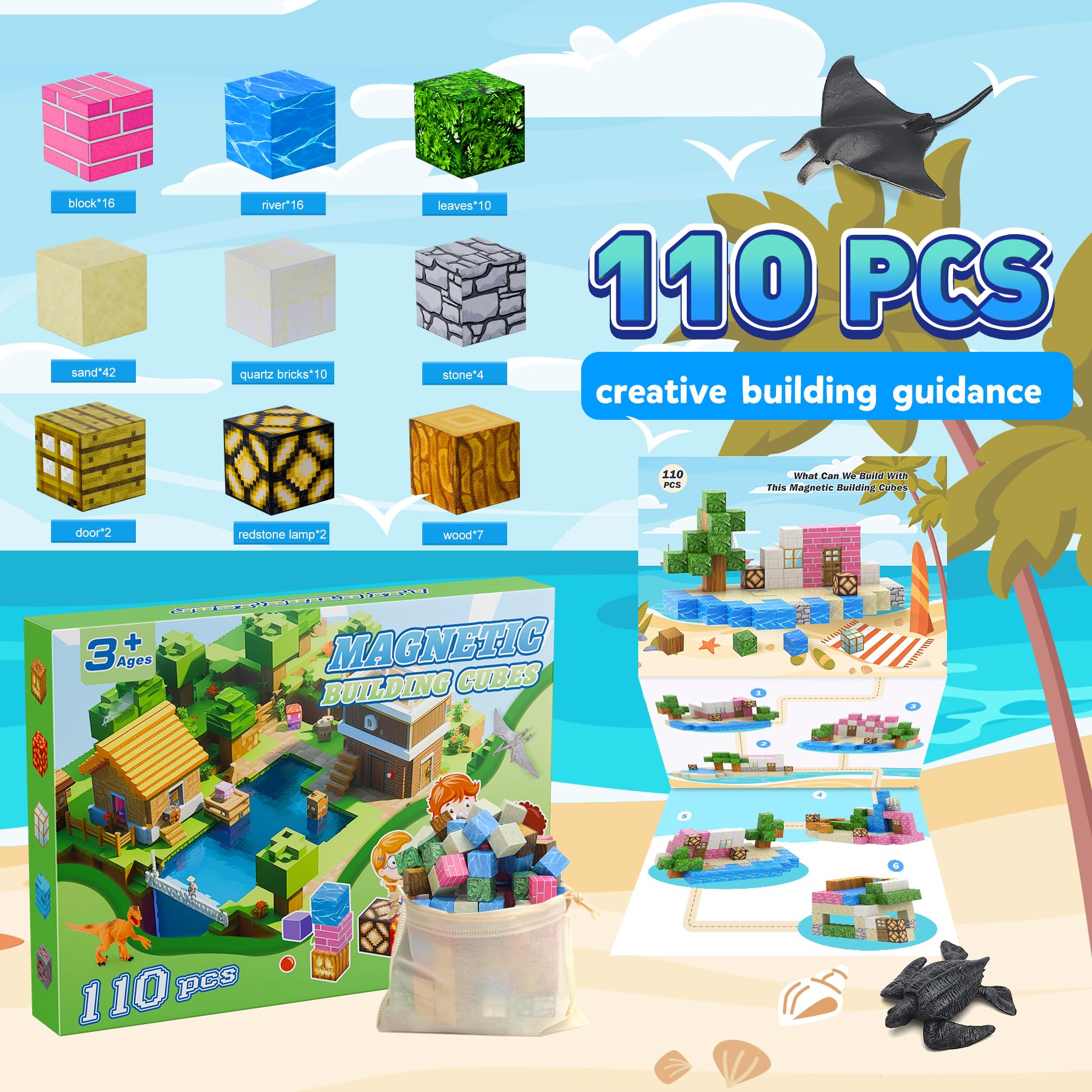 Bloques Magnéticos - 110 Piezas Construye Mi Magnet, - Imagen 3