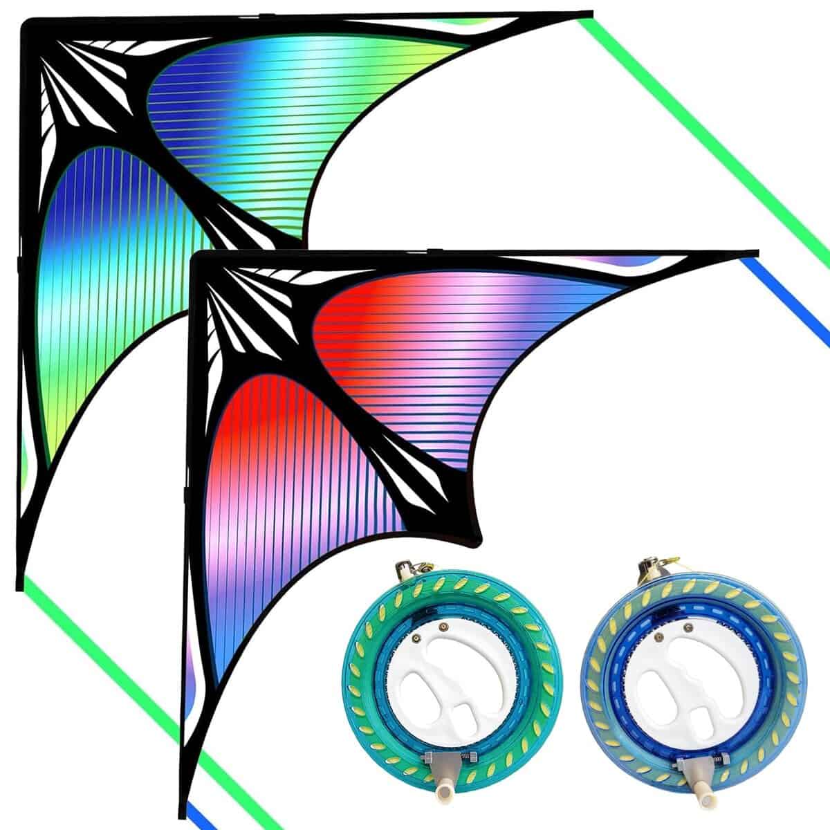 Cometa grande Flying Hoofer y Devanador de Carrete de