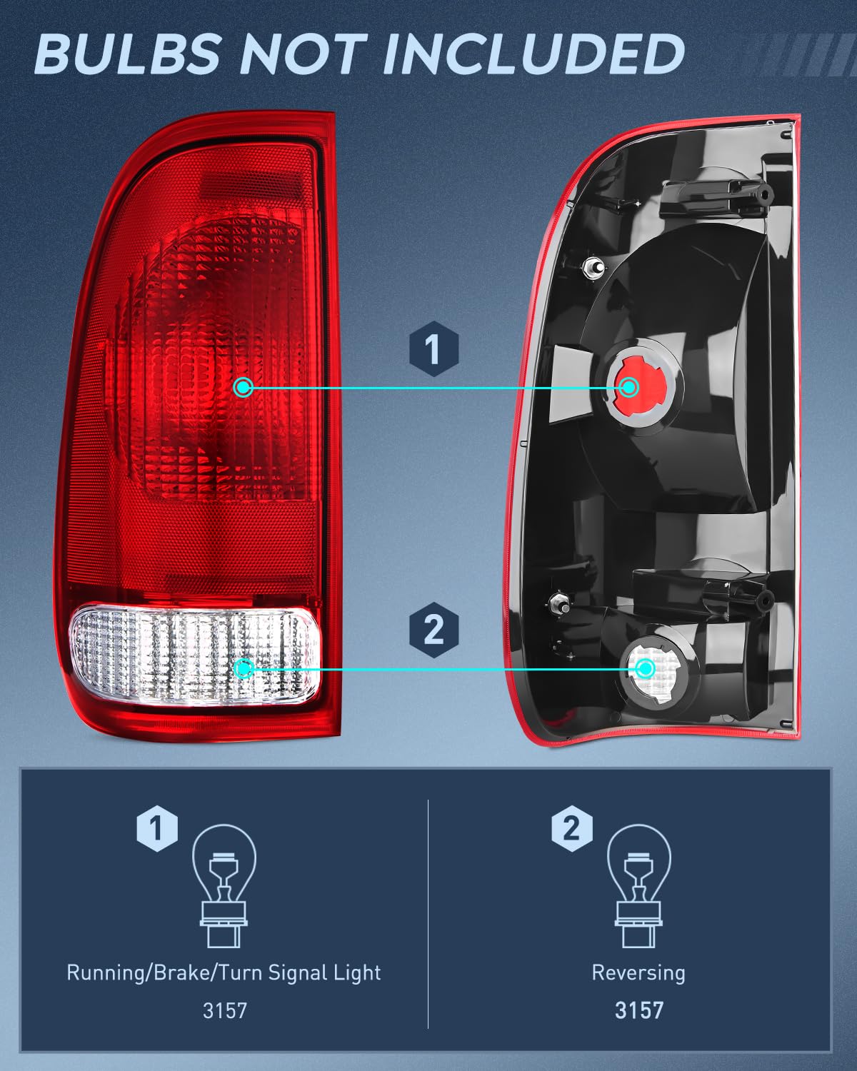 Nilight Conjunto de Piloto Trasero Compatible con 1997 1998 - Imagen 3