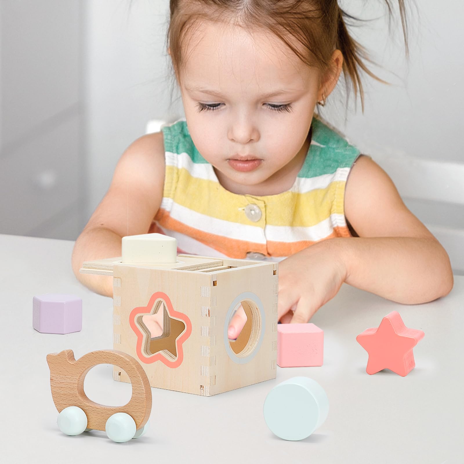 Juguete de Madera Montessori Pillowhale 4 en 1 para 1 Año, - Imagen 6