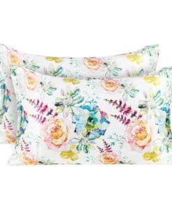 Funda de Almohada de Seda Estampada en Rosa y Azul, Paquete