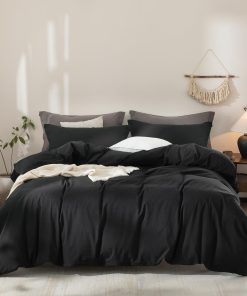 Juego de Funda nórdica Negra Super Queen Size 100% Algodón