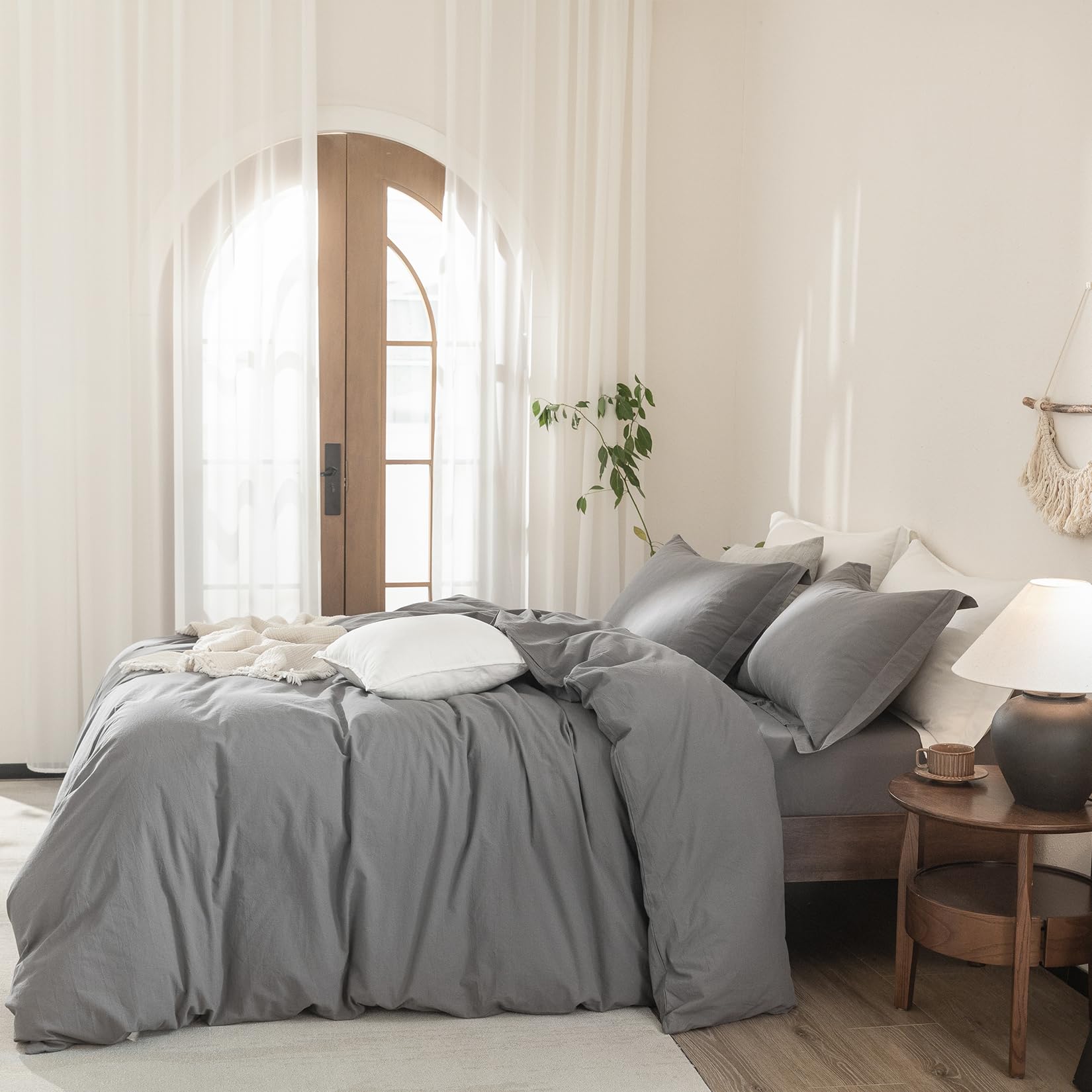 Juego de Funda de Edredón de Algodón Lavado 100% Momento - Imagen 8