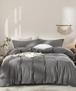 Juego de Funda de Edredón Dark Grey Warm Moment para Cama