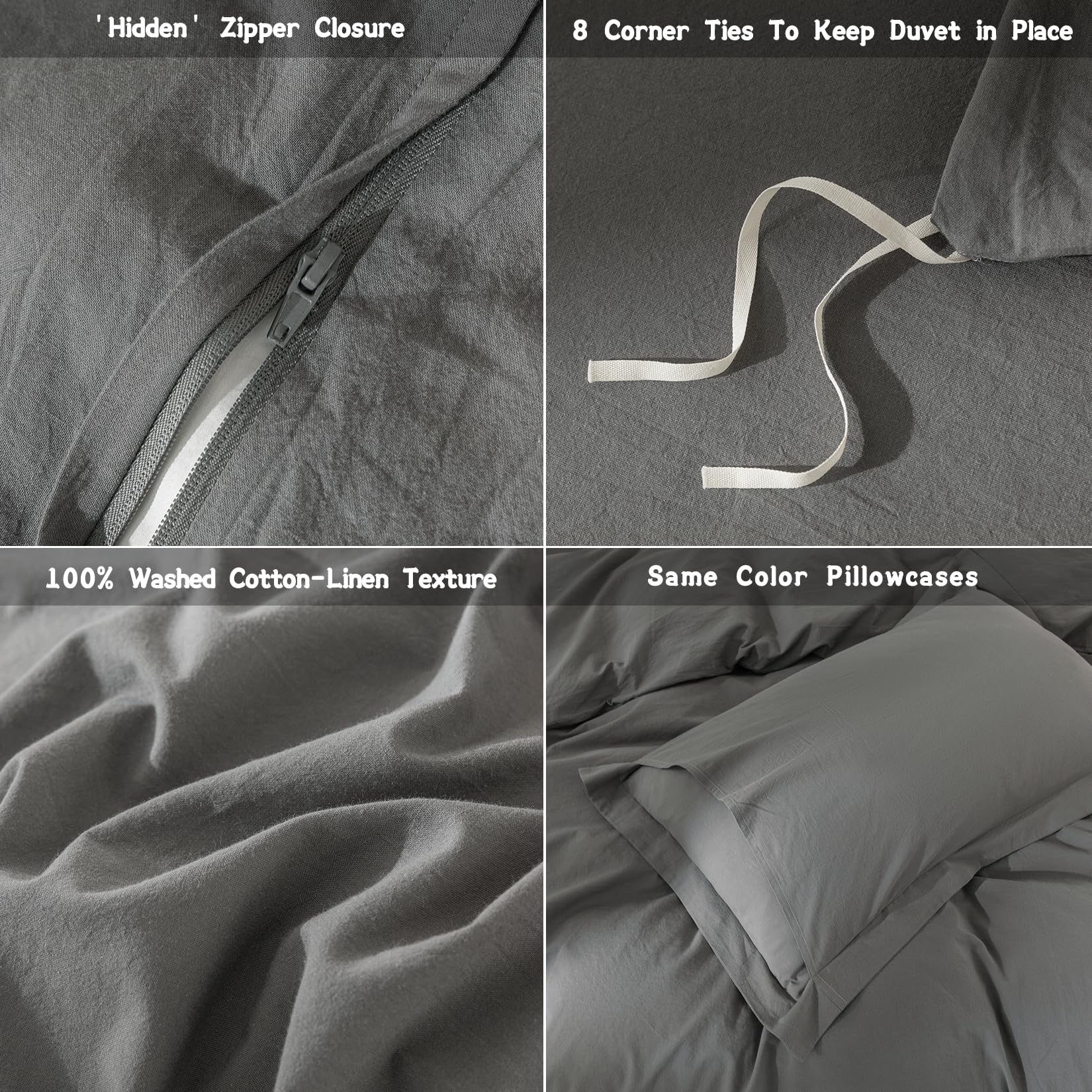 Juego de Funda de Edredón de Algodón Lavado 100% Momento - Imagen 7