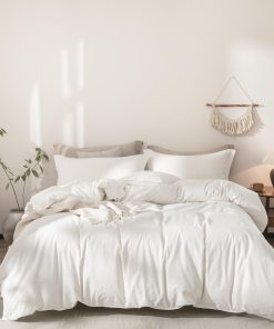 Juego de Funda de Edredón Blanco Cálido Momento Tamaño King