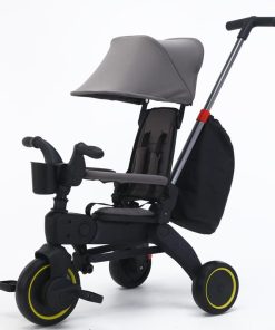 Triciclo para bebé 5 en 1 con asiento giratorio, dosel,