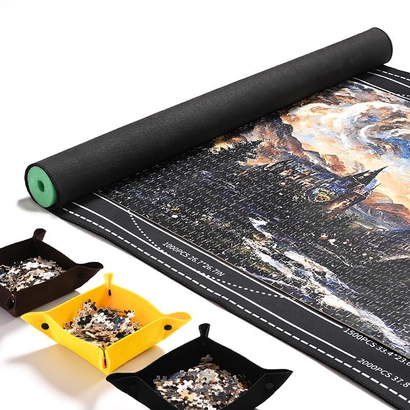 Tapete de rompecabezas HuangDou Roll Up 44� x 30� Portátil - Imagen 5