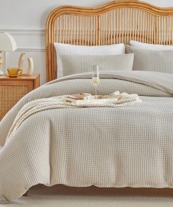 Juego de Funda de Edredón WARMDERN King Size, Textura de