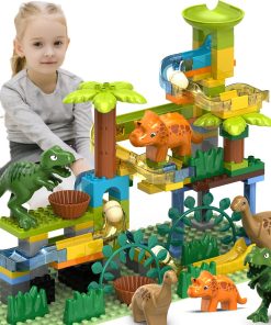 Dinosaur Marble Runs for Kids 4-8 Building Blocks/125Pcs