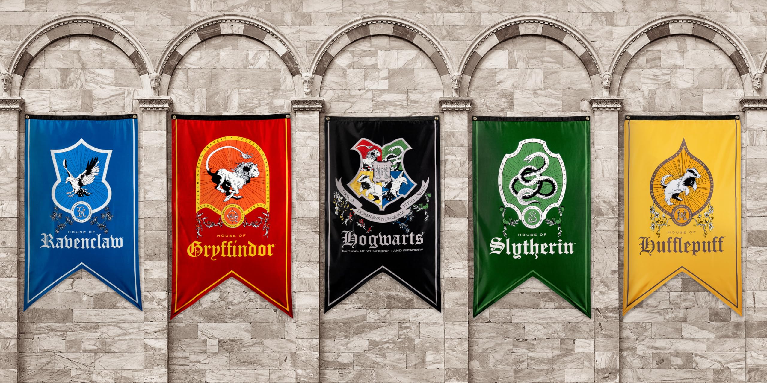Conjunto de 5 Banderas de Casas de Magia de Harry Potter - Imagen 3