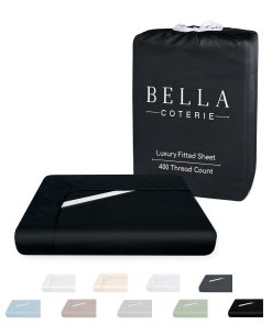 Sábana Ajustable de Bambú de Lujo Bella Coterie -Negro
