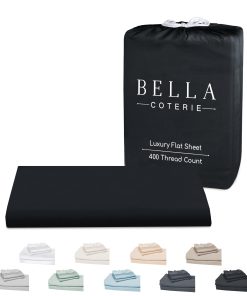 Sábana Plana de Bambú de Lujo Bella Coterie -Negro