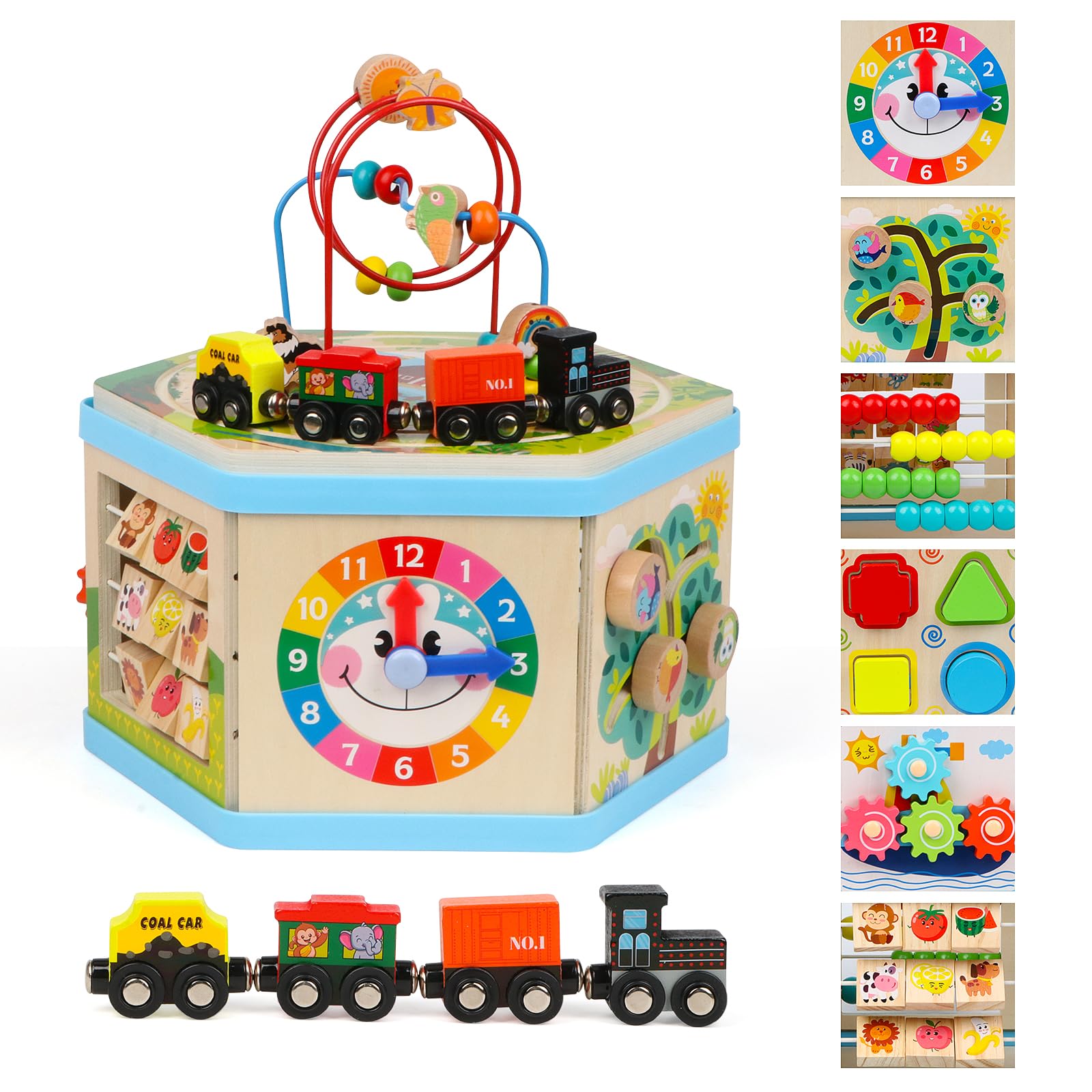 Cubo de Actividades de Madera 9 en 1 Juguetes Montessori
