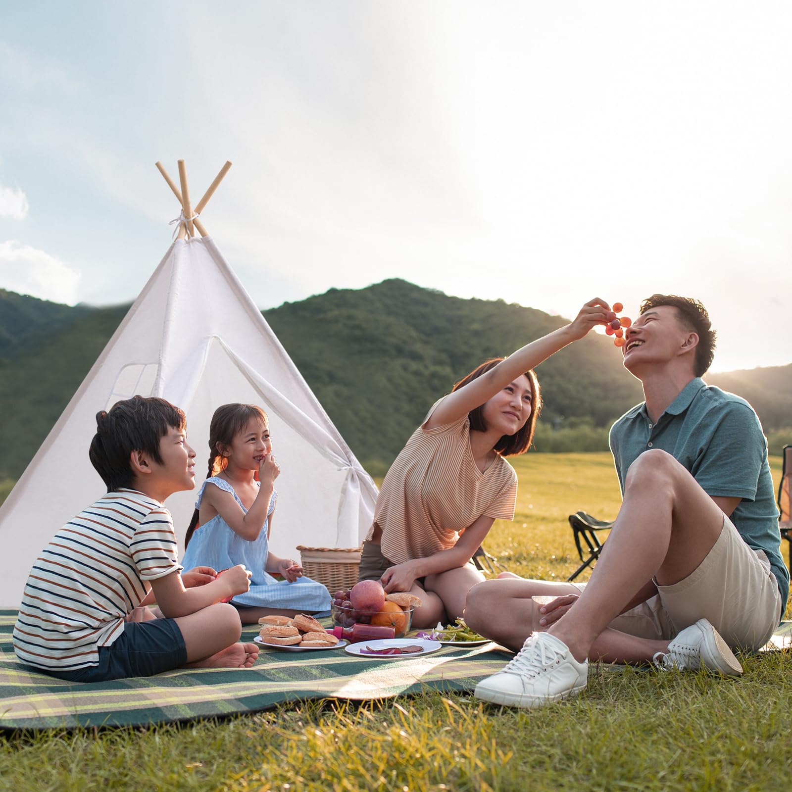 6 PCS Tienda de Campaña para Niños Teepee, Tienda Boho - Imagen 9