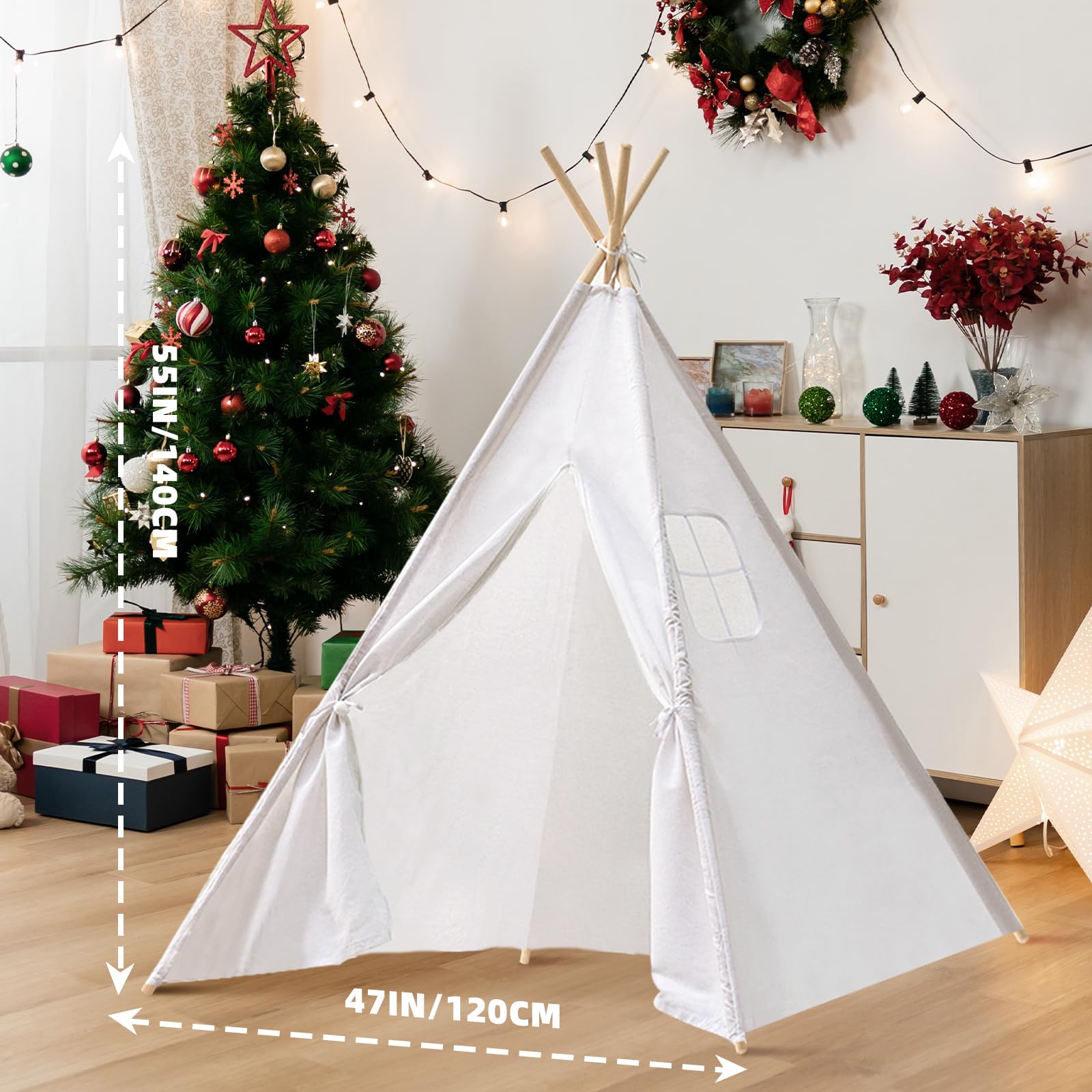 6 PCS Tienda de Campaña para Niños Teepee, Tienda Boho - Imagen 3