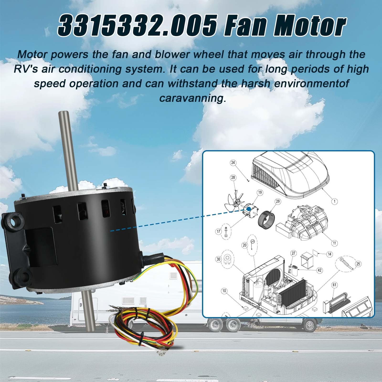 Motor del ventilador 3315332.005 compatible con el motor - Imagen 6