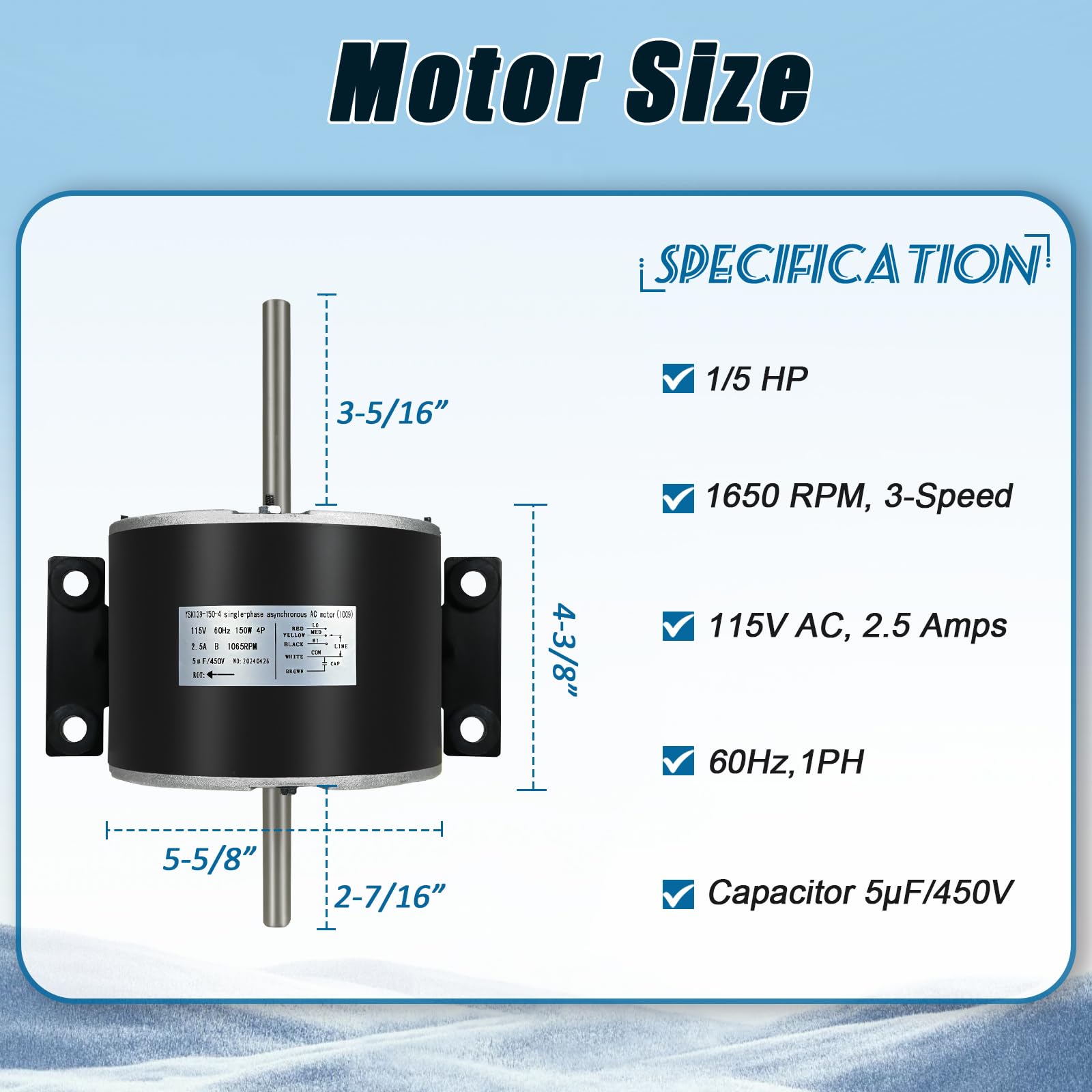 Motor del ventilador 3315332.005 compatible con el motor - Imagen 3