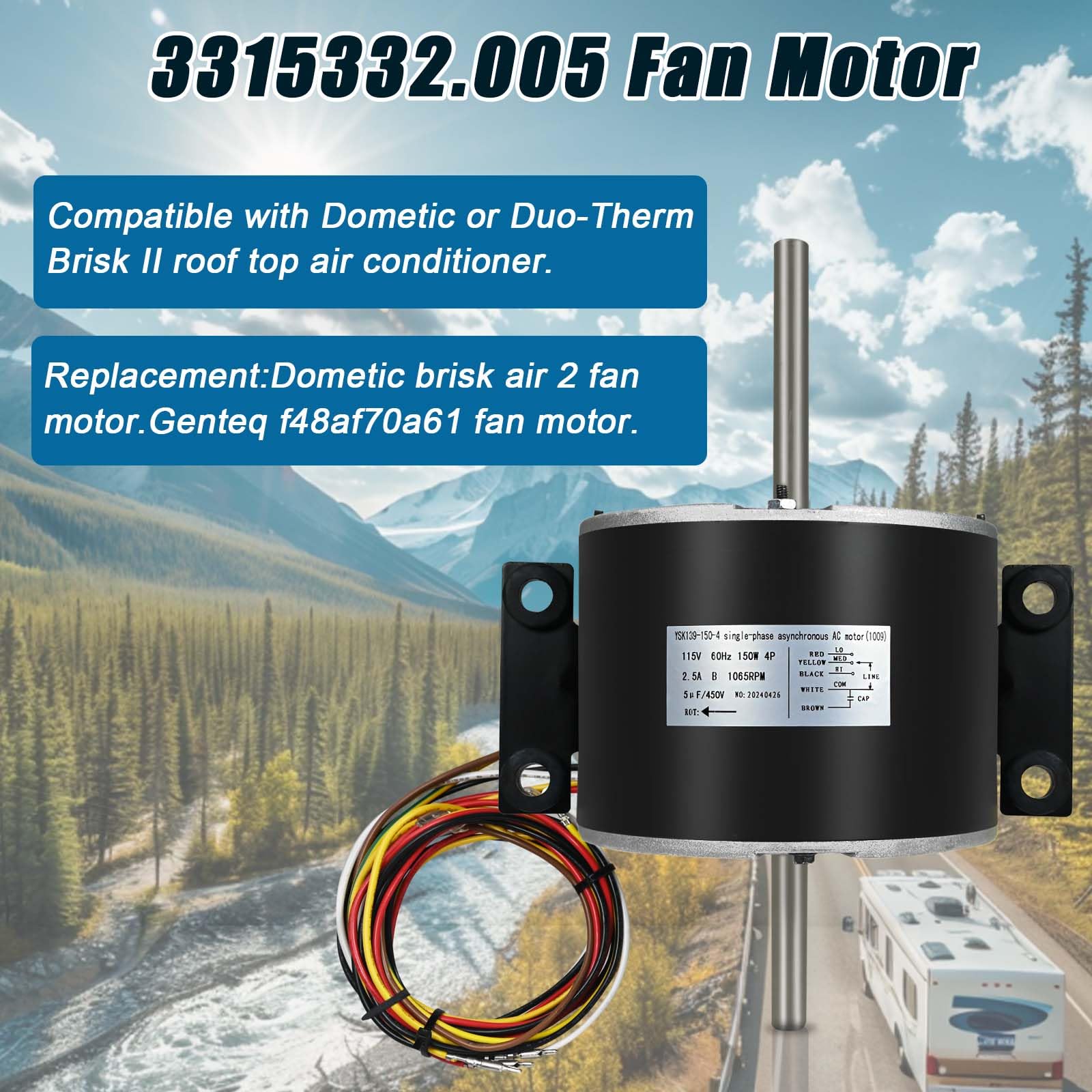 Motor del ventilador 3315332.005 compatible con el motor - Imagen 4