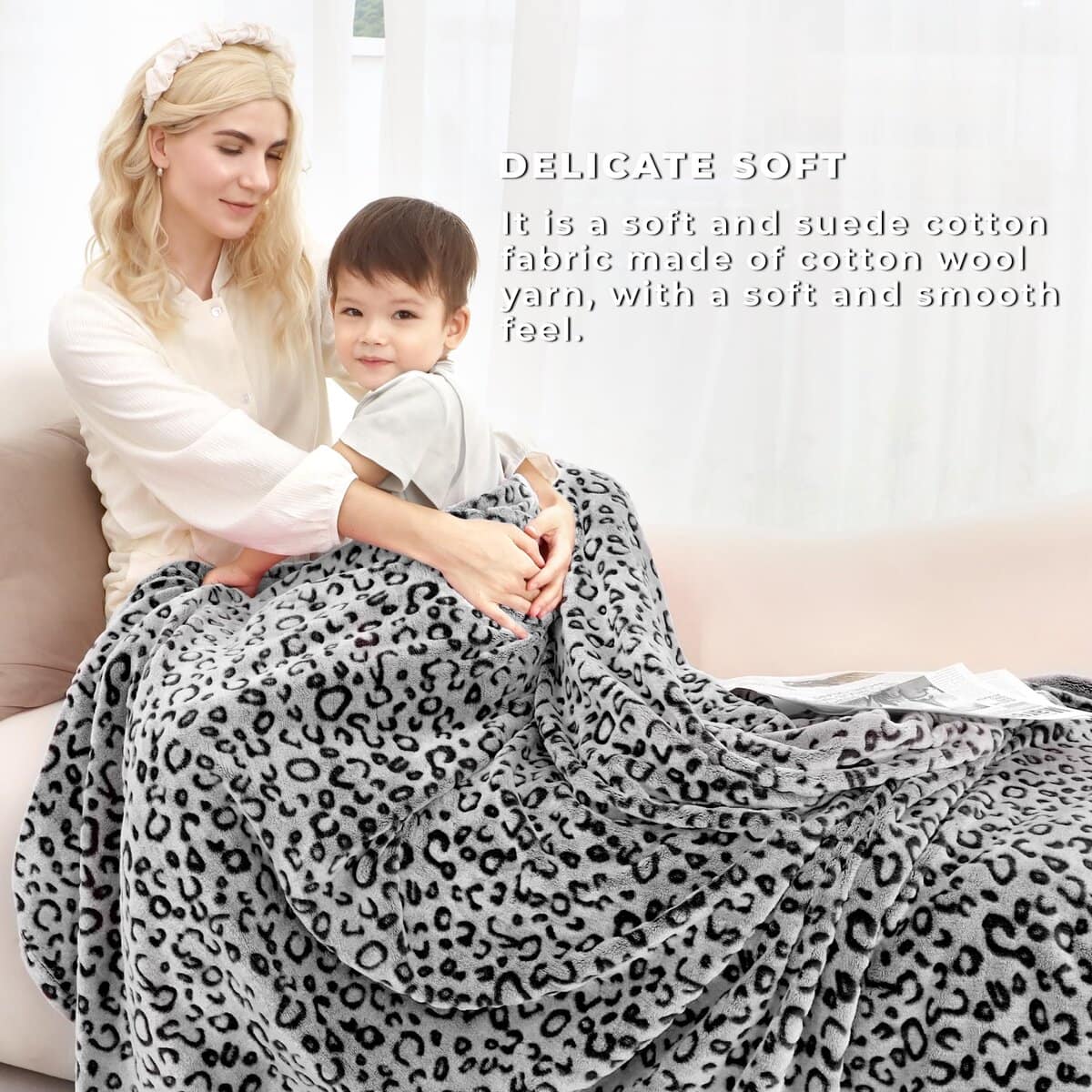 Manta de Lana Estampado de Leopardo Suave y Esponjosa para - Imagen 7