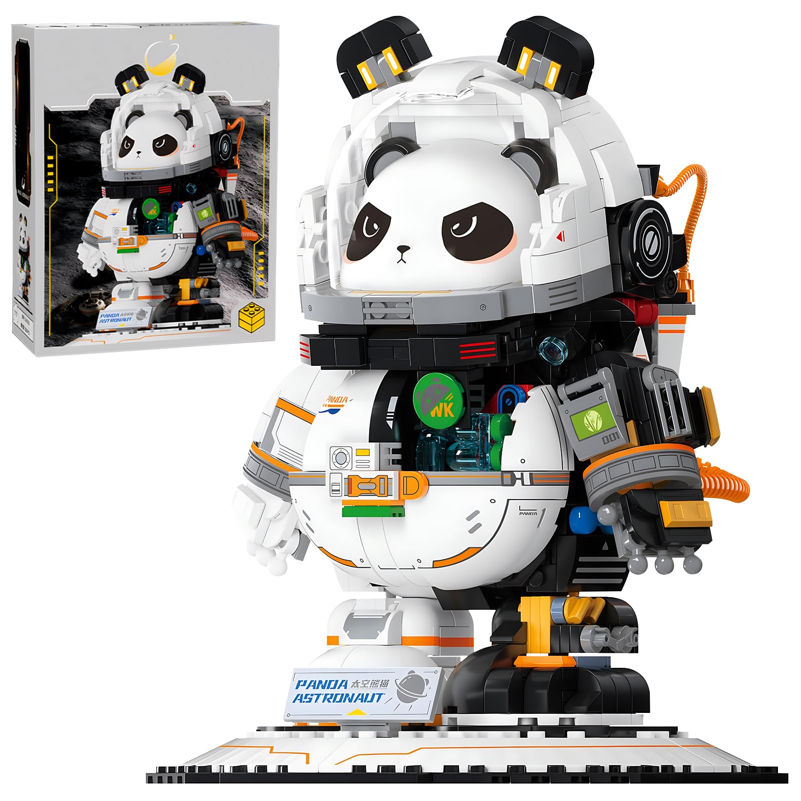 Set de bloques de construcción de panda técnico espacial