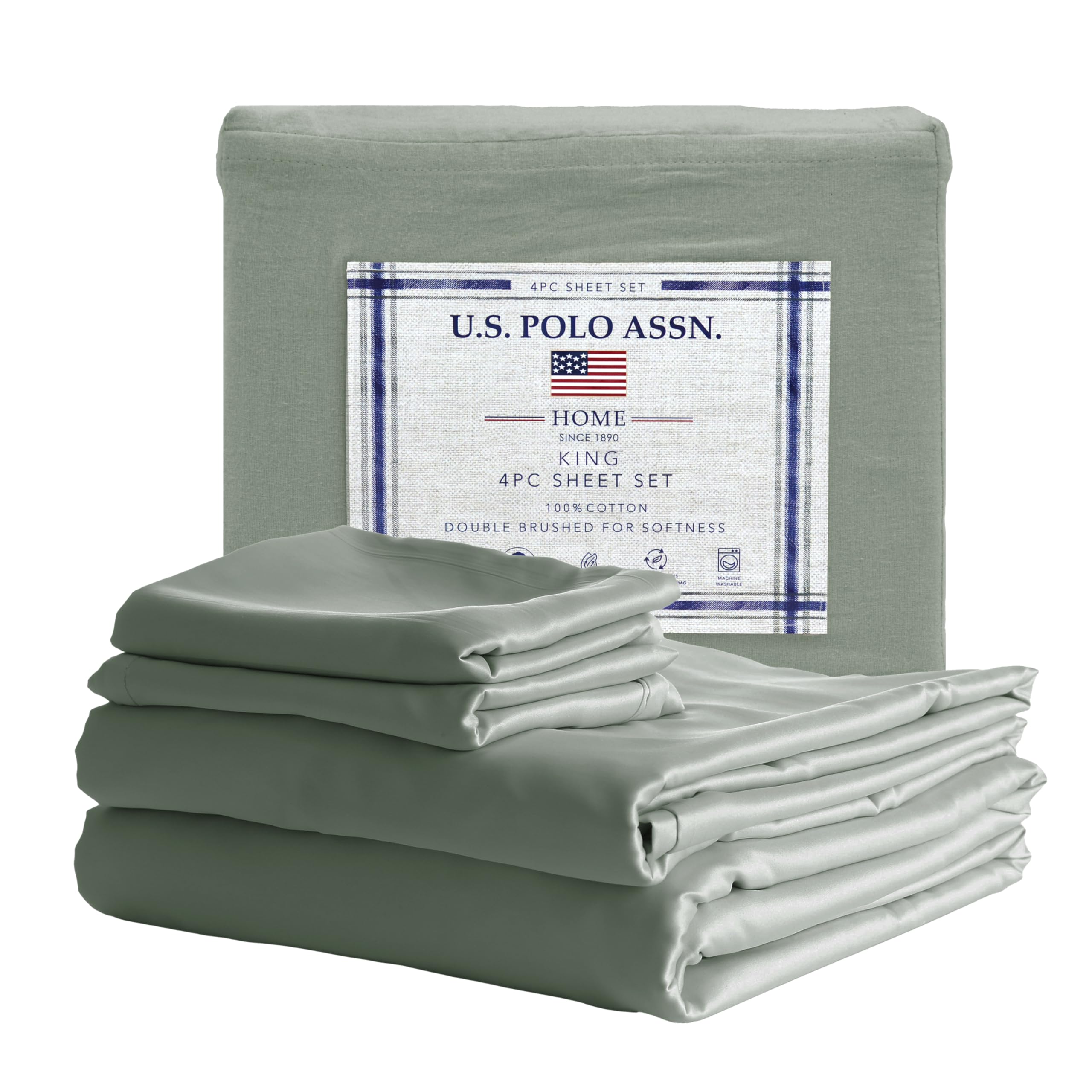 Juego de sábanas U.S. Polo Assn. 100% Algodón 4PC - 144