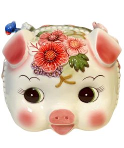 Alcancía de cerámica grande FORLONG - Diseño de rododendro