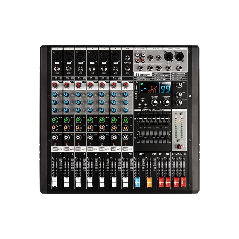 Mesa de Mezclas de 8 Canales Doslnlya EX8 con Interfaz de