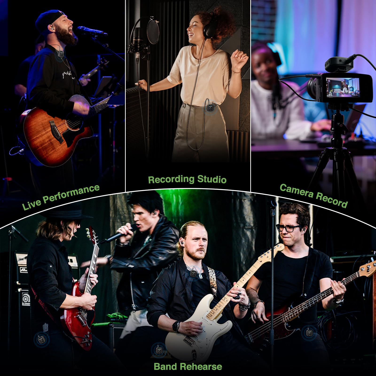 Sistema de Monitor Inalámbrico MELONARE - UHF -Negro - Imagen 7