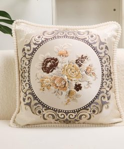 2 Fundas de Almohada Decorativas Europeas -Café Crema Beige