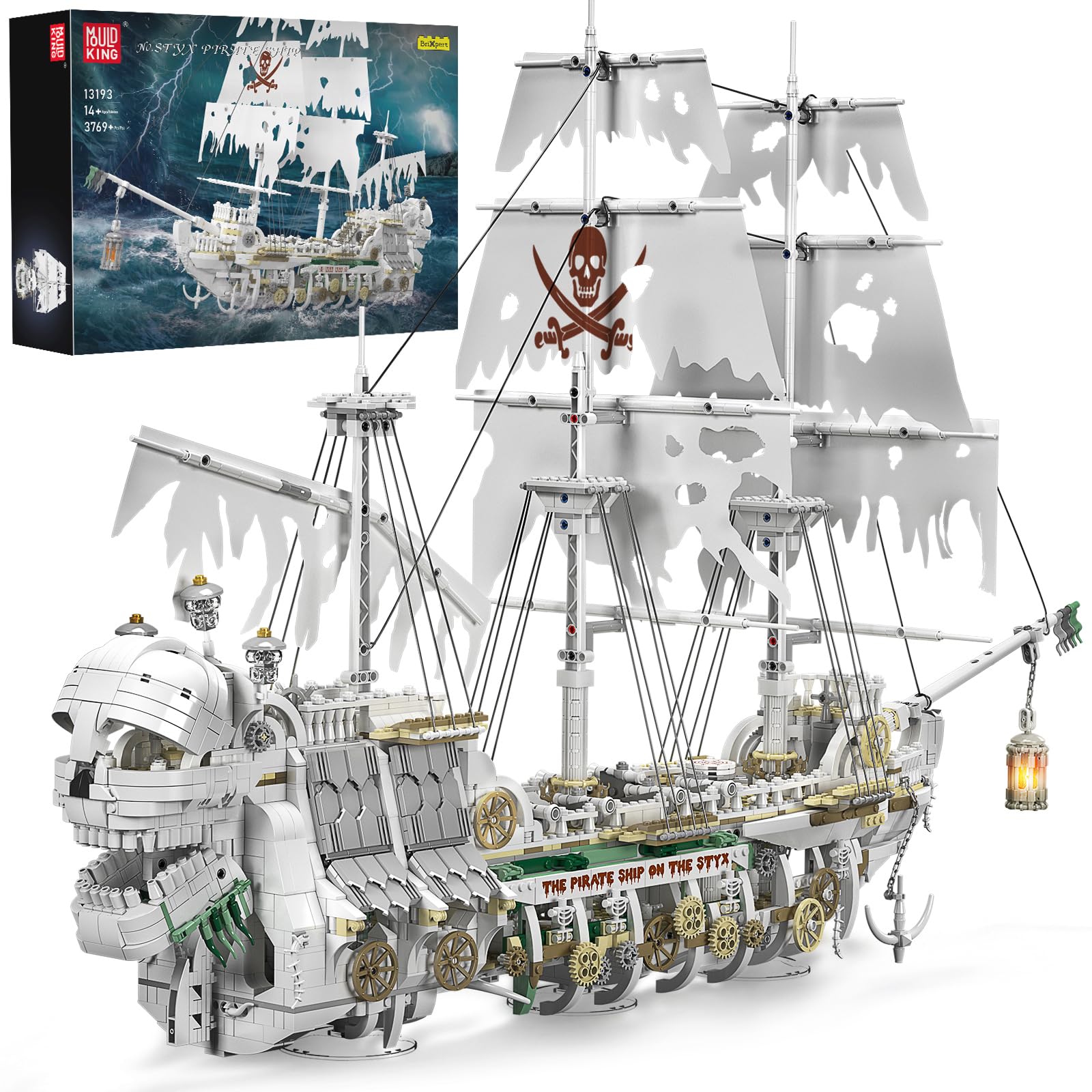 Mould King 13193 Barco Pirata de Esqueleto, Juguetes de