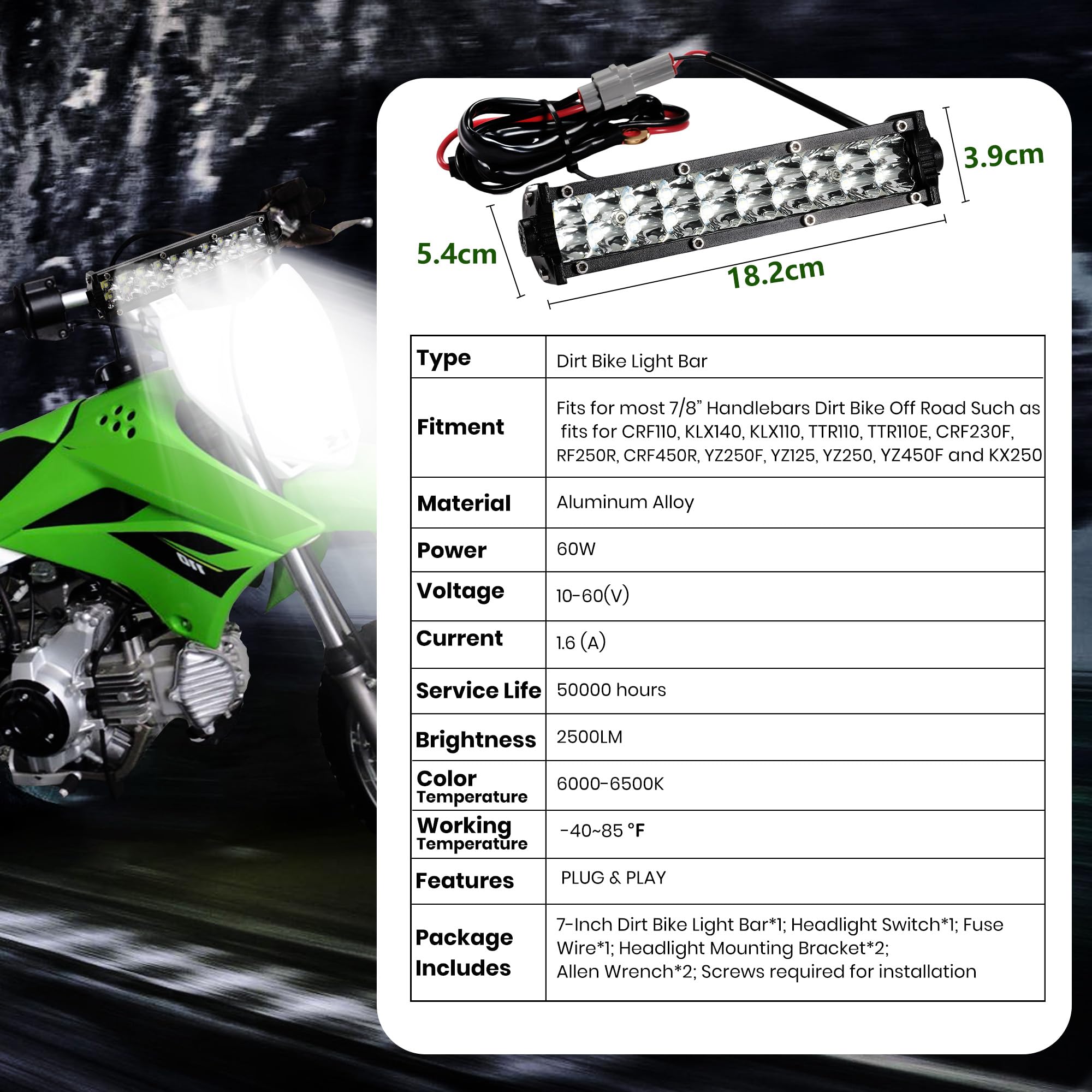 Barra de luz para motocicletas todoterreno universal para - Imagen 8