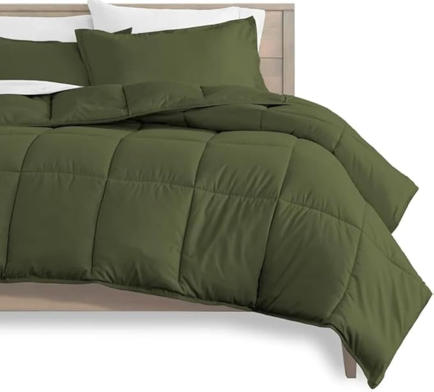 Juego de Ropa de Cama de Bambú 1800 Bella Home -Pistacho