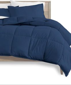 Juego de Ropa de Cama de Bambú 1800 Bella Home -Azul Marino