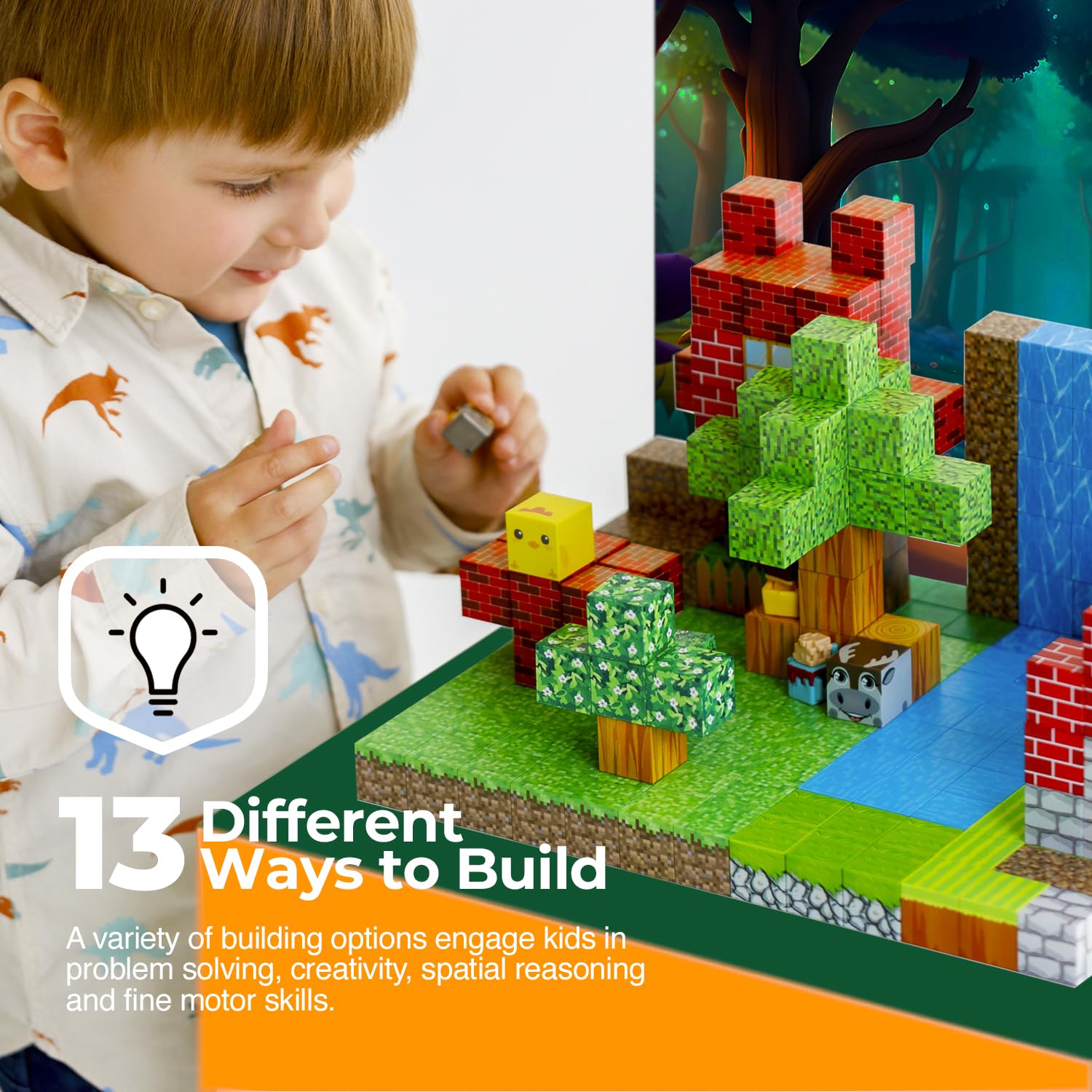 128 PCS Bloques Magnéticos - Juego de Construcción Mine - Imagen 3