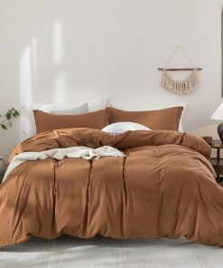 Juego de Funda de Edredón de Algodón Lavado 100% Color