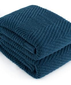 Manta de Punto Largo 60"X80", Azul Marino, Mantas de Punto