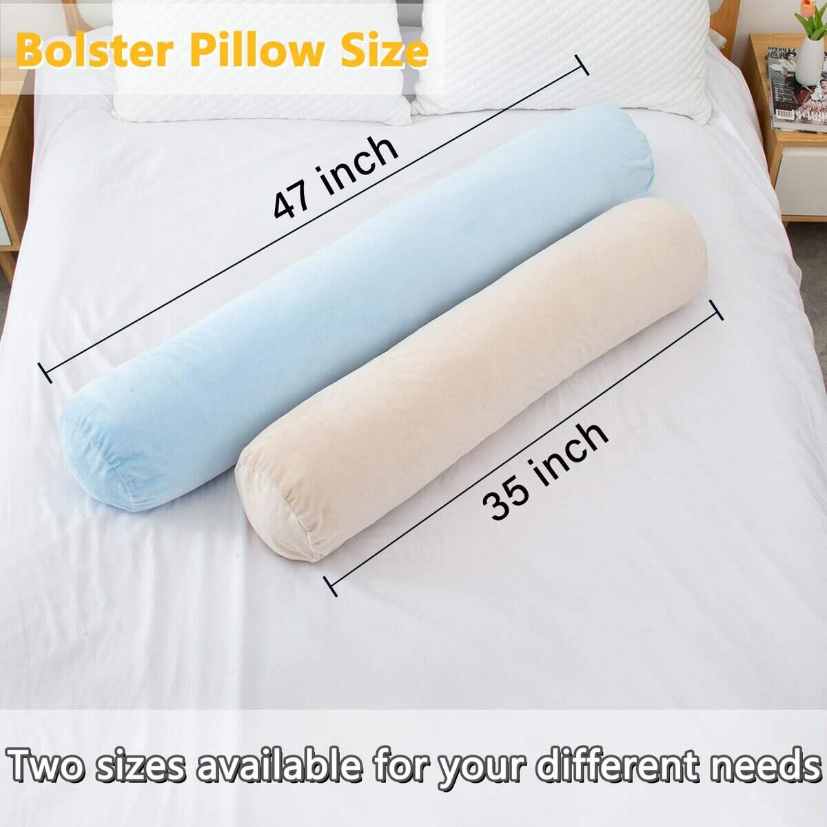 1 Almohada Cilíndrica Larga MIDDLE ONE para Cama, Almohada - Imagen 3