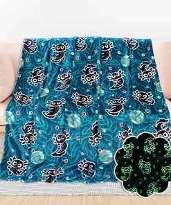 Manta Brillante de Regalo Axolote Negro para Niños y Niñas
