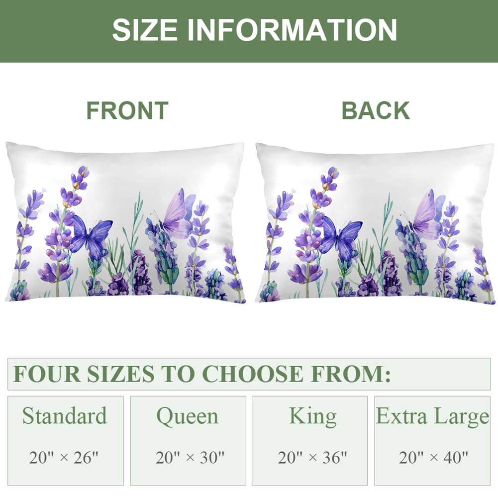 Funda de Almohada de Verano con Estampado Floral de Lavanda - Imagen 7