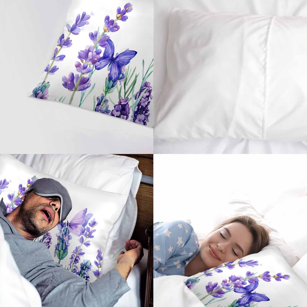 Funda de Almohada de Verano con Estampado Floral de Lavanda - Imagen 5