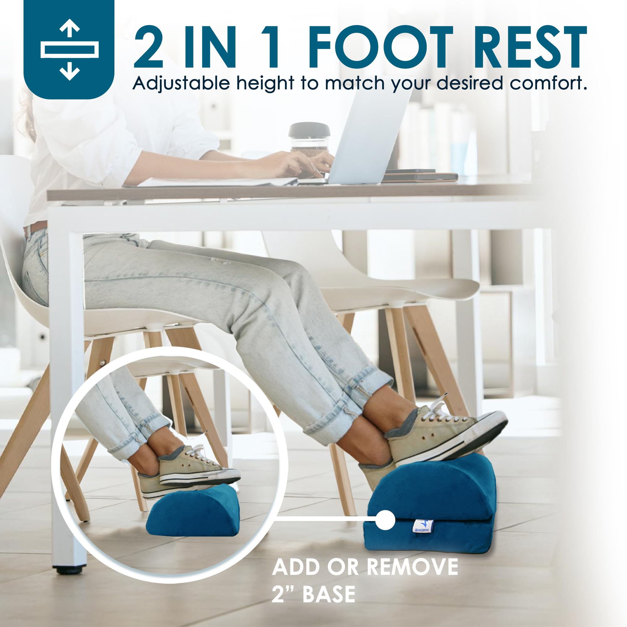 Cojín de pie ajustable ZOOMIECHOO, Reposapiés versátil, - Imagen 7