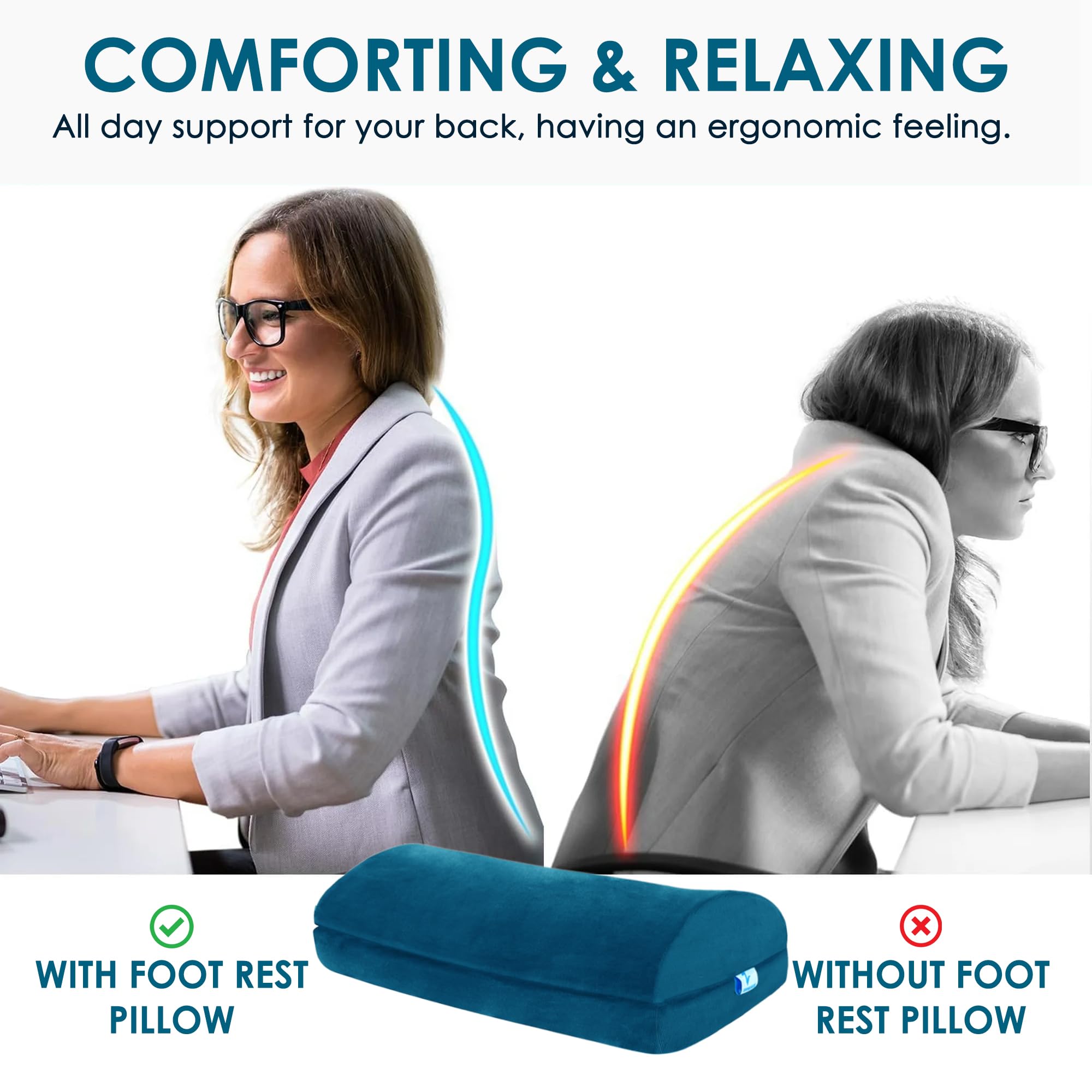 Cojín de pie ajustable ZOOMIECHOO, Reposapiés versátil, - Imagen 6