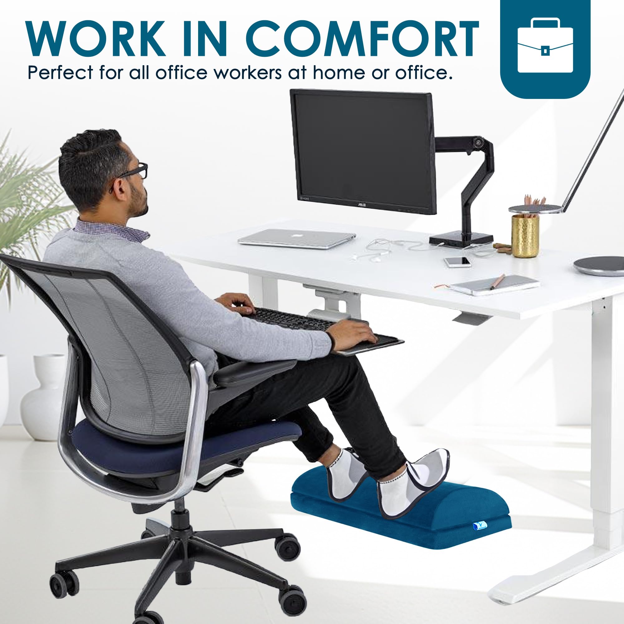 Cojín de pie ajustable ZOOMIECHOO, Reposapiés versátil, - Imagen 5