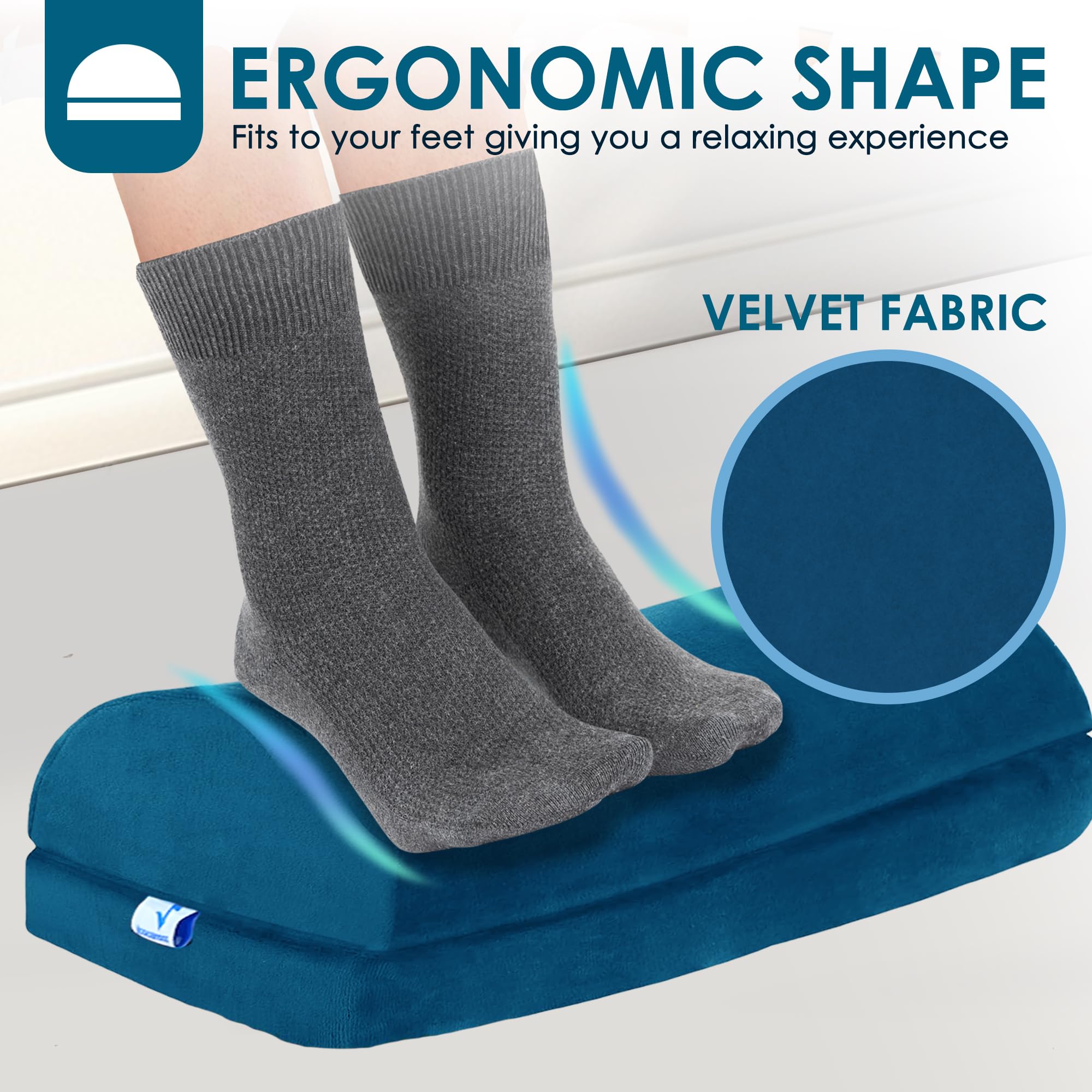 Cojín de pie ajustable ZOOMIECHOO, Reposapiés versátil, - Imagen 4