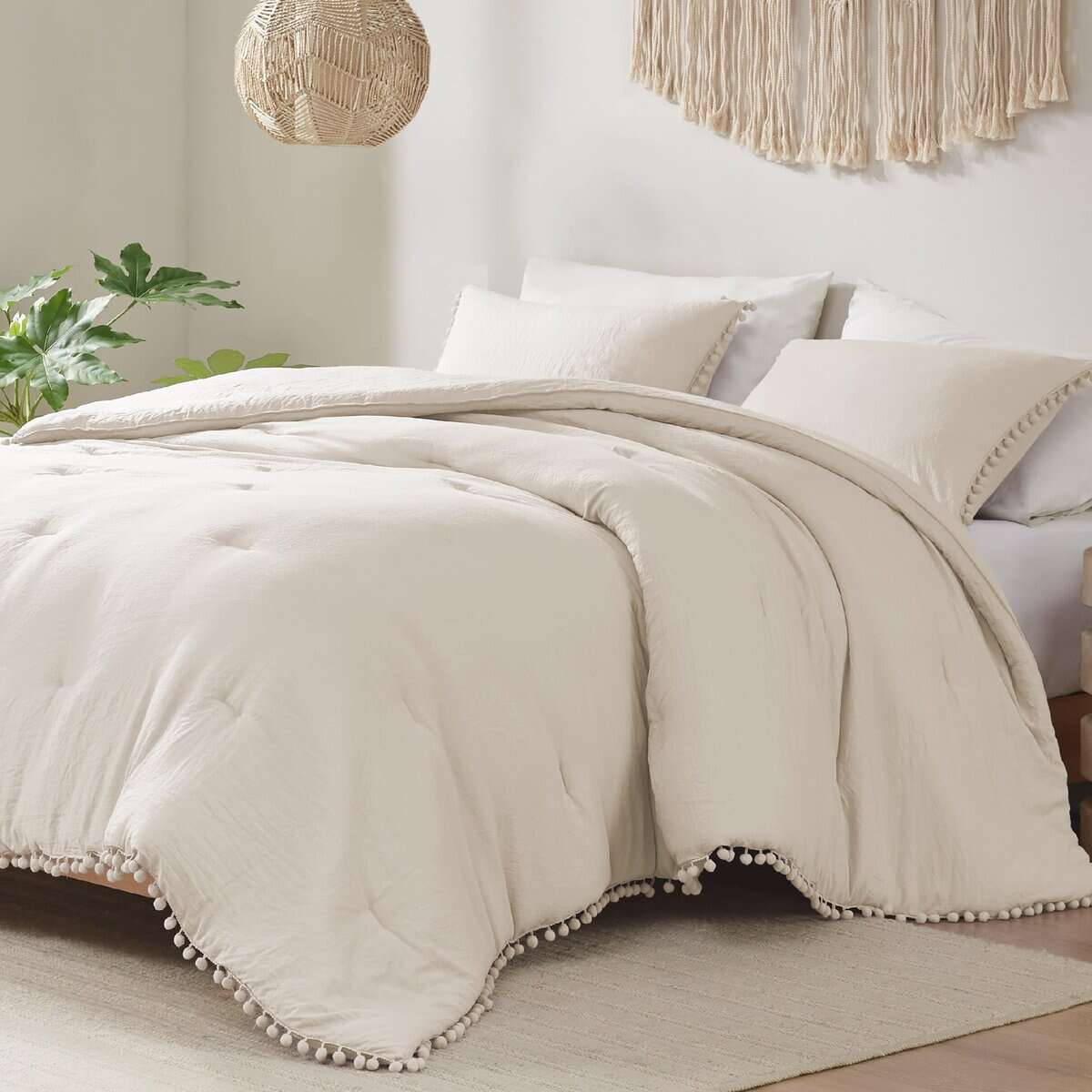 Juego de edredón Codi Beige Queen - Ropa de cama bohemia - Imagen 4