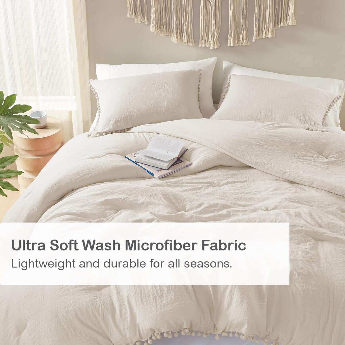 Juego de edredón Codi Beige Queen - Ropa de cama bohemia - Imagen 5