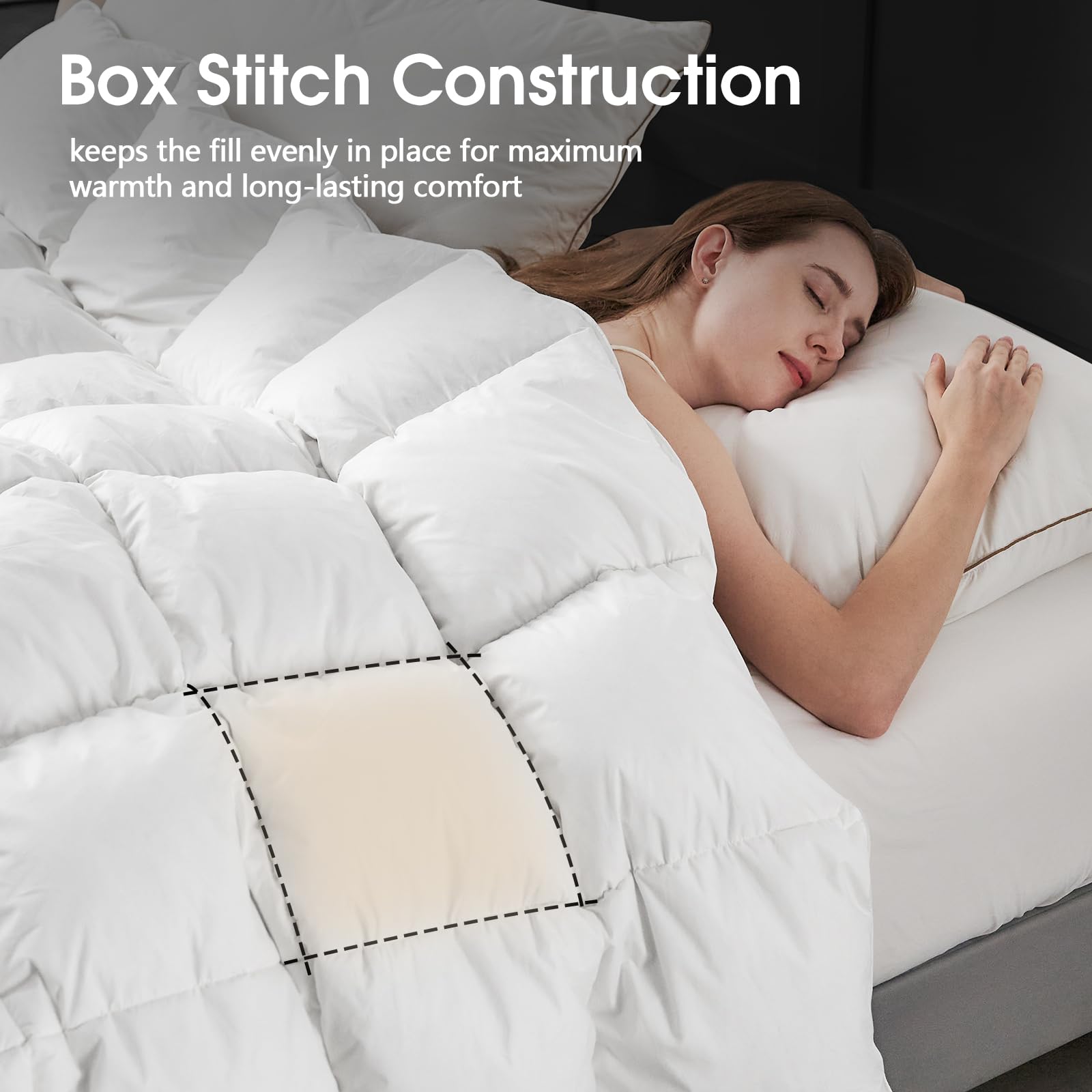 Edredón de plumas de ganso CYMULA tamaño Twin- Todas las - Imagen 3