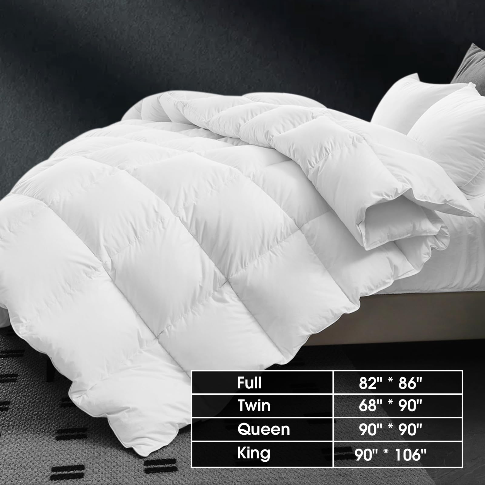 Edredón de plumas de ganso CYMULA tamaño Twin- Todas las - Imagen 5