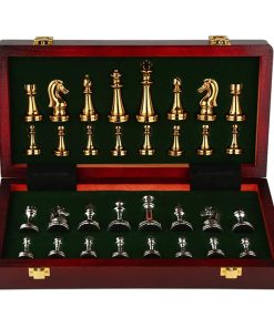 Tablero de ajedrez de metal de lujo de 11 pulgadas - Caja